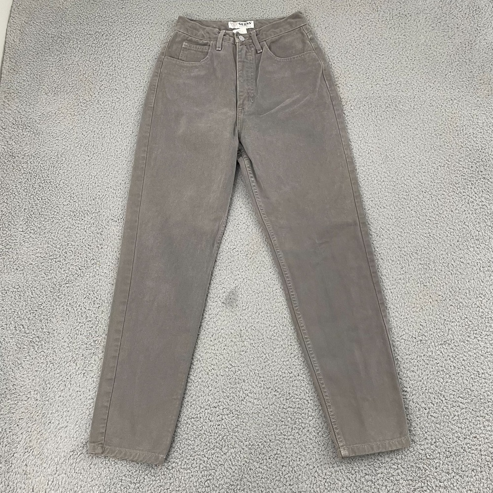 Vintage Guess Jeans Women 28 Gray High Rise 90s Tapered Denim